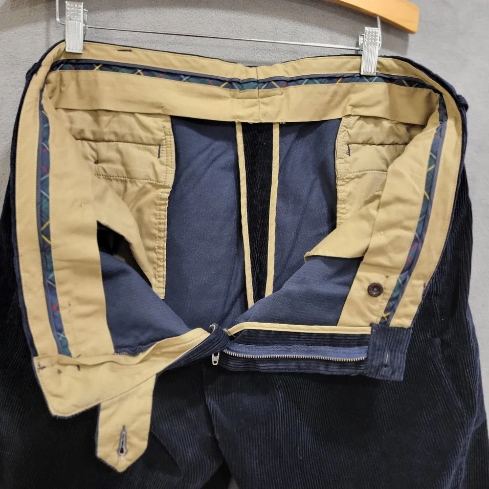 Vtg Polo Ralph Lauren Corduroy Pants‎ Mens 42x32 Blue Straight Leg Cords Preppy